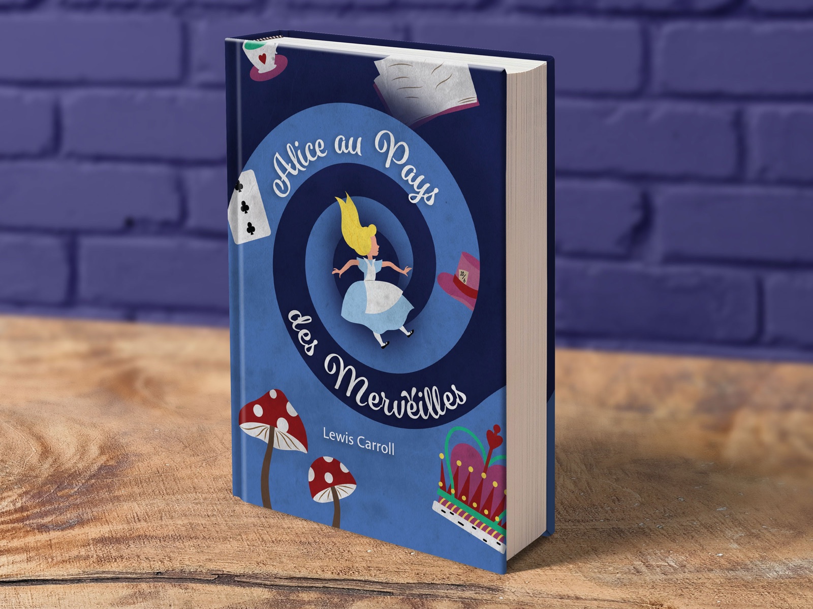 Alice in Wonderland book mockup