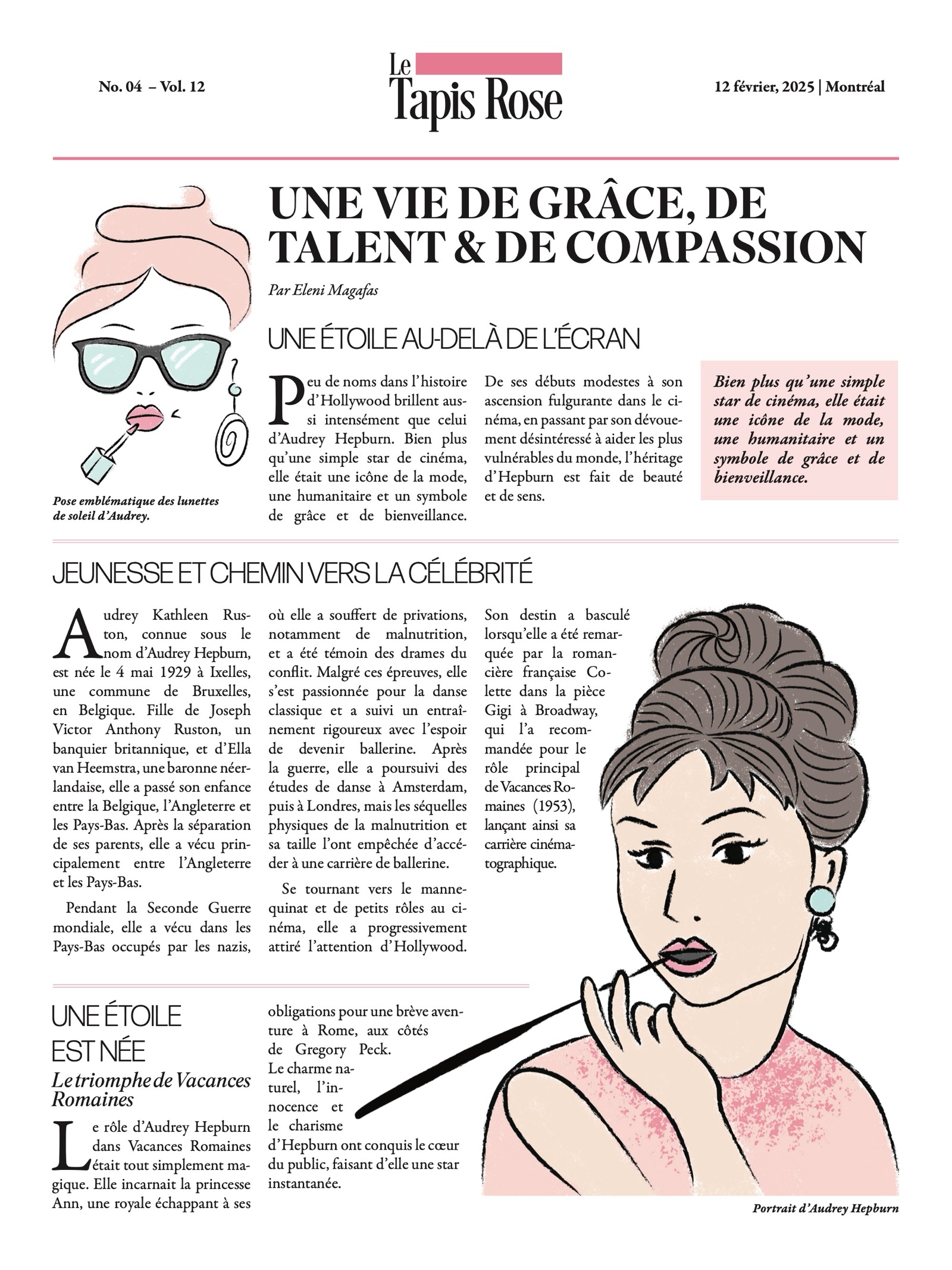 Page 1 of the Audrey Hepburn feature