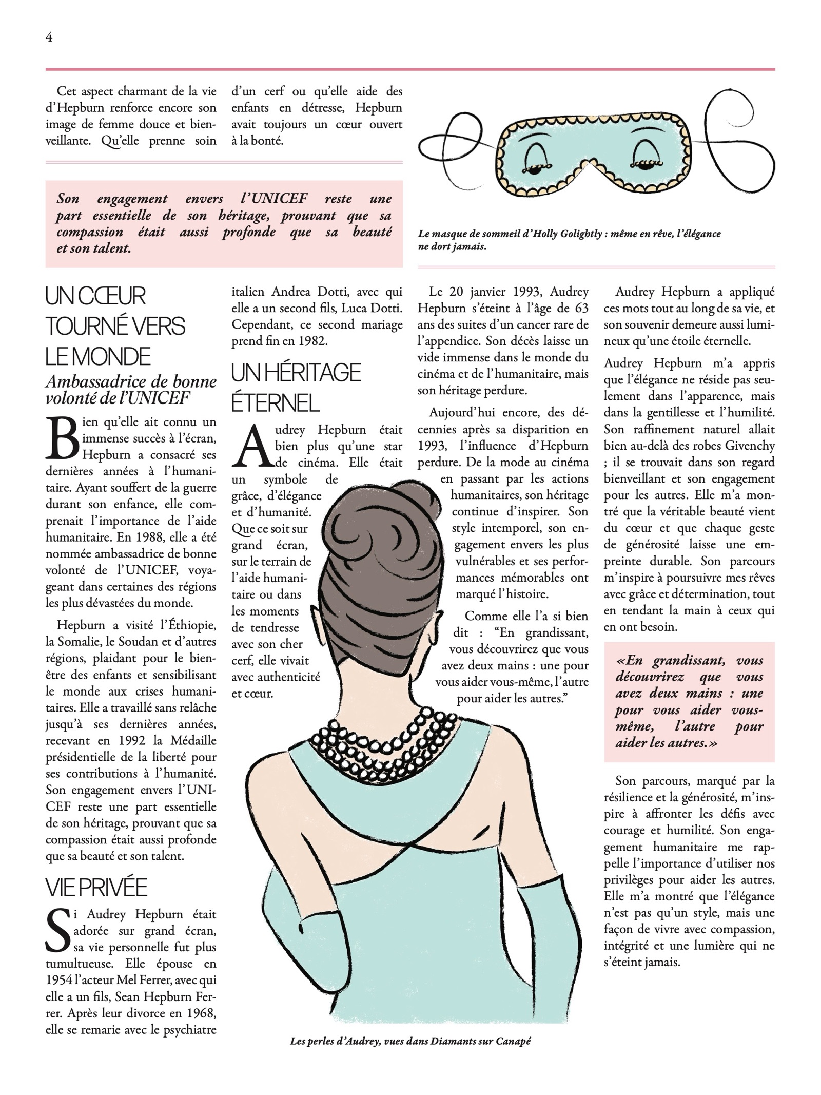 Page 4 of the Audrey Hepburn feature