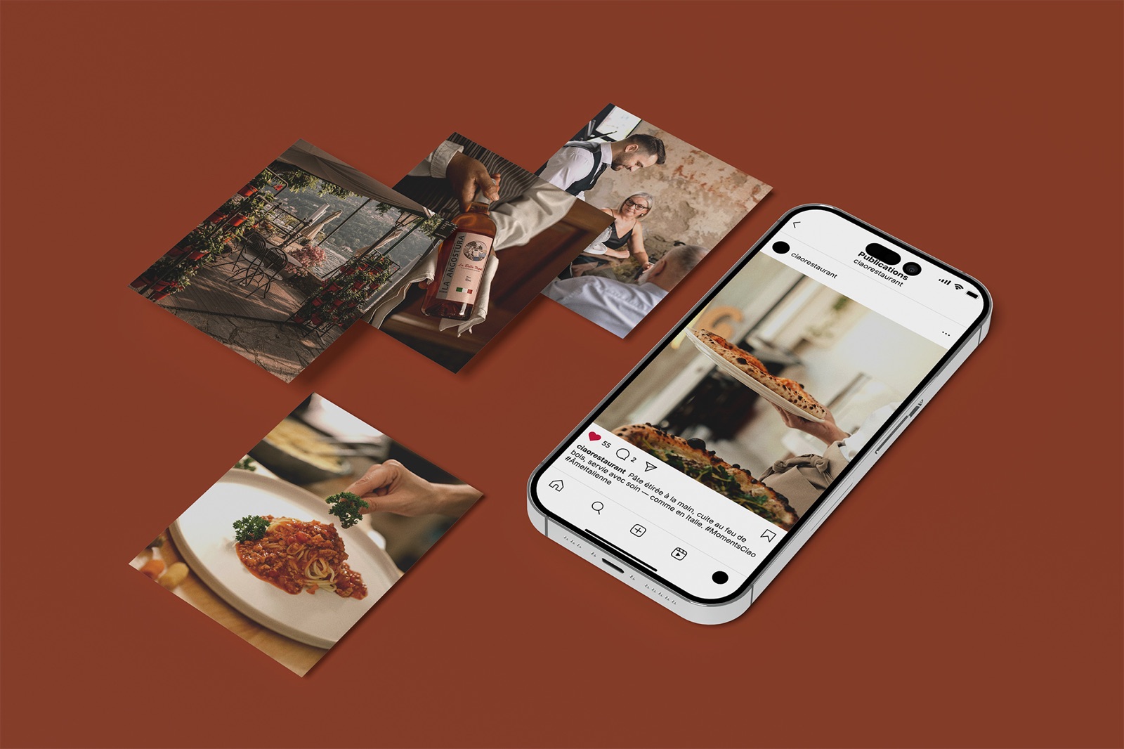 Ciao Instagram posts on a phone