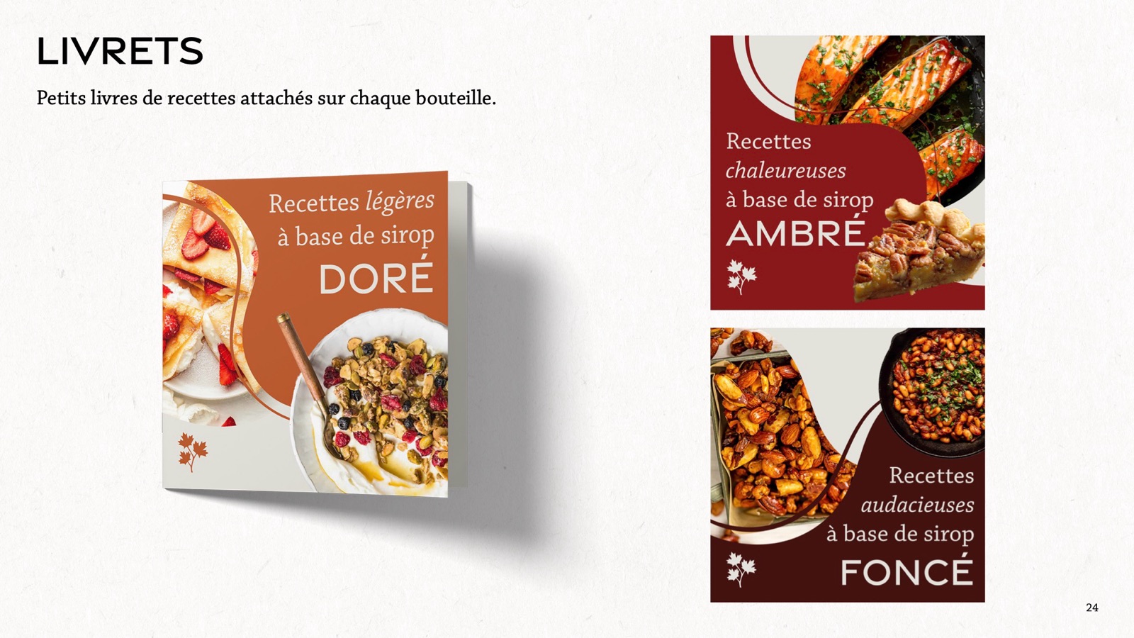 Three recipe booklets for golden, amber and dark syrup
