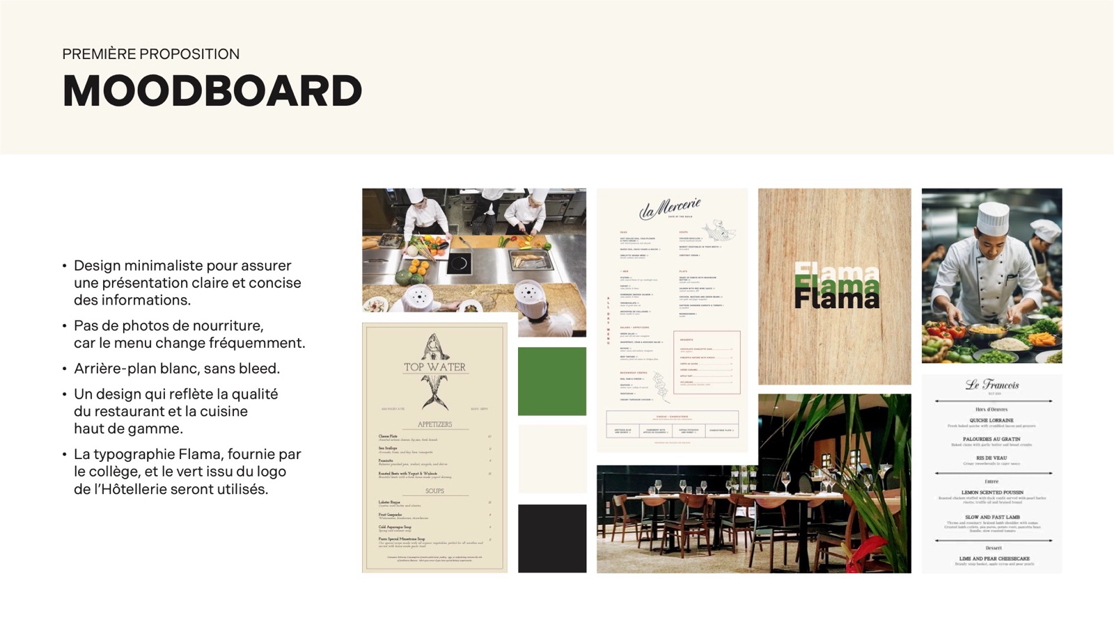 Moodboard for the first proposal