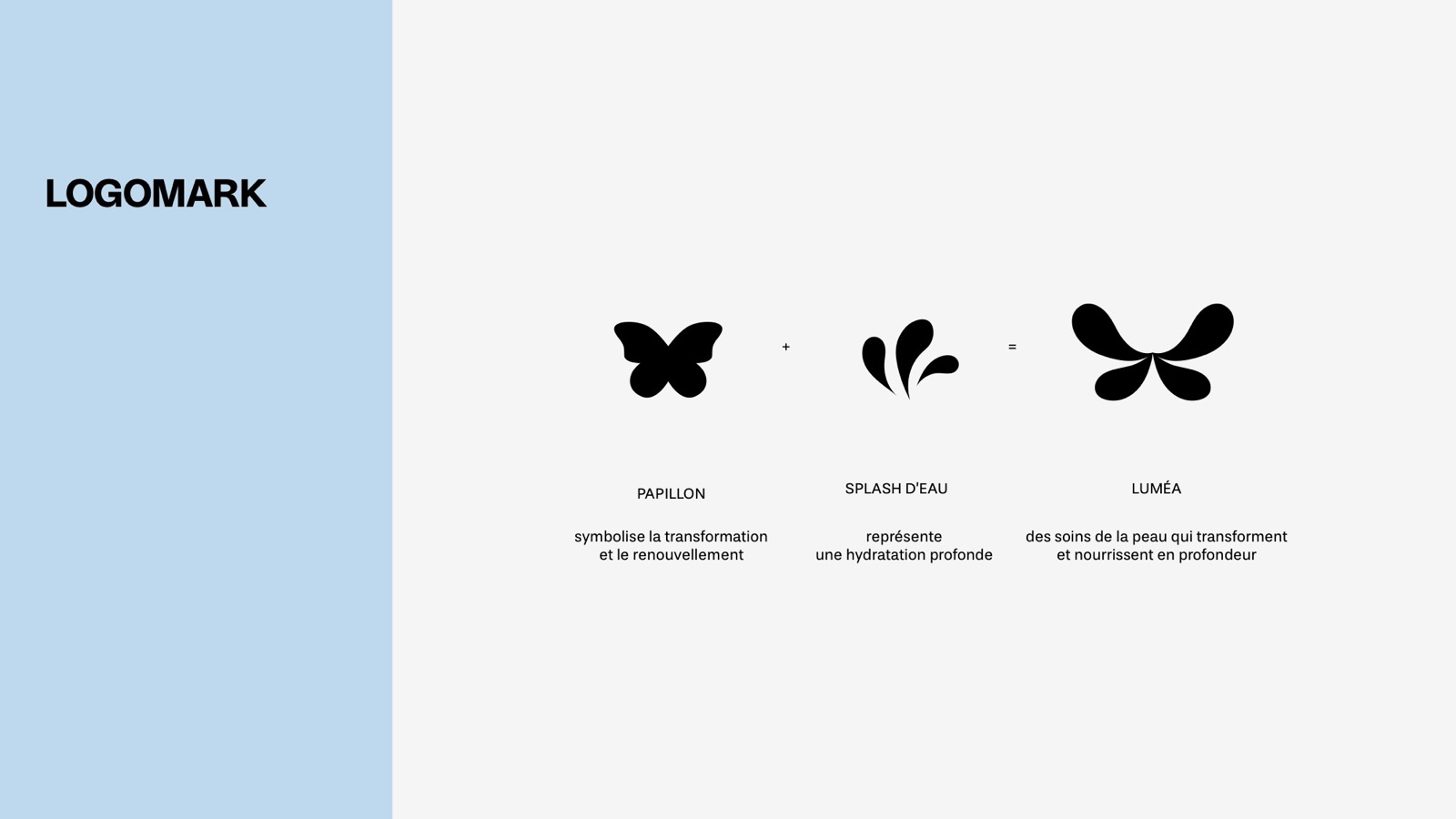 Butterfly plus water splash equals the Luméa mark