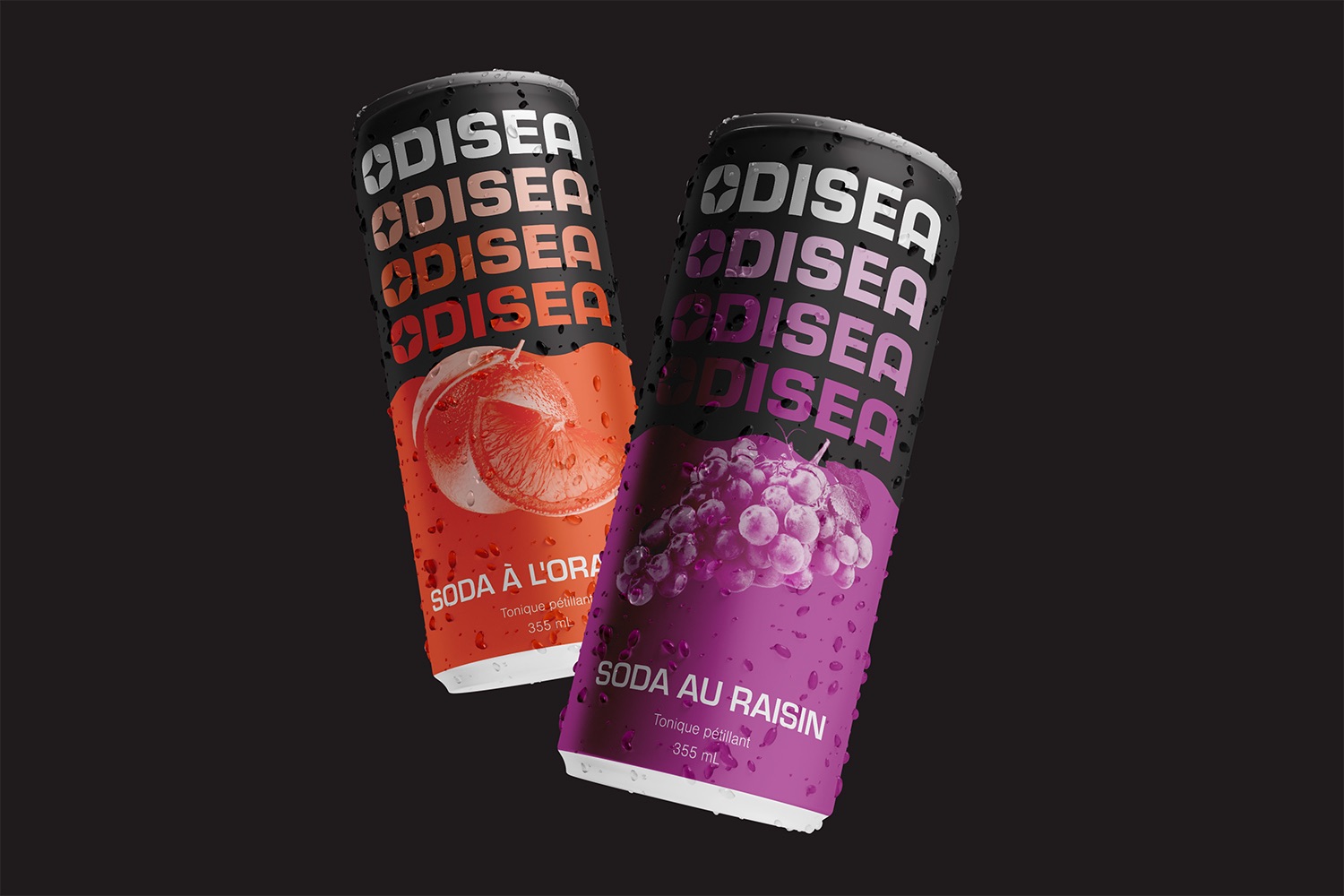 Odisea branded drink cans