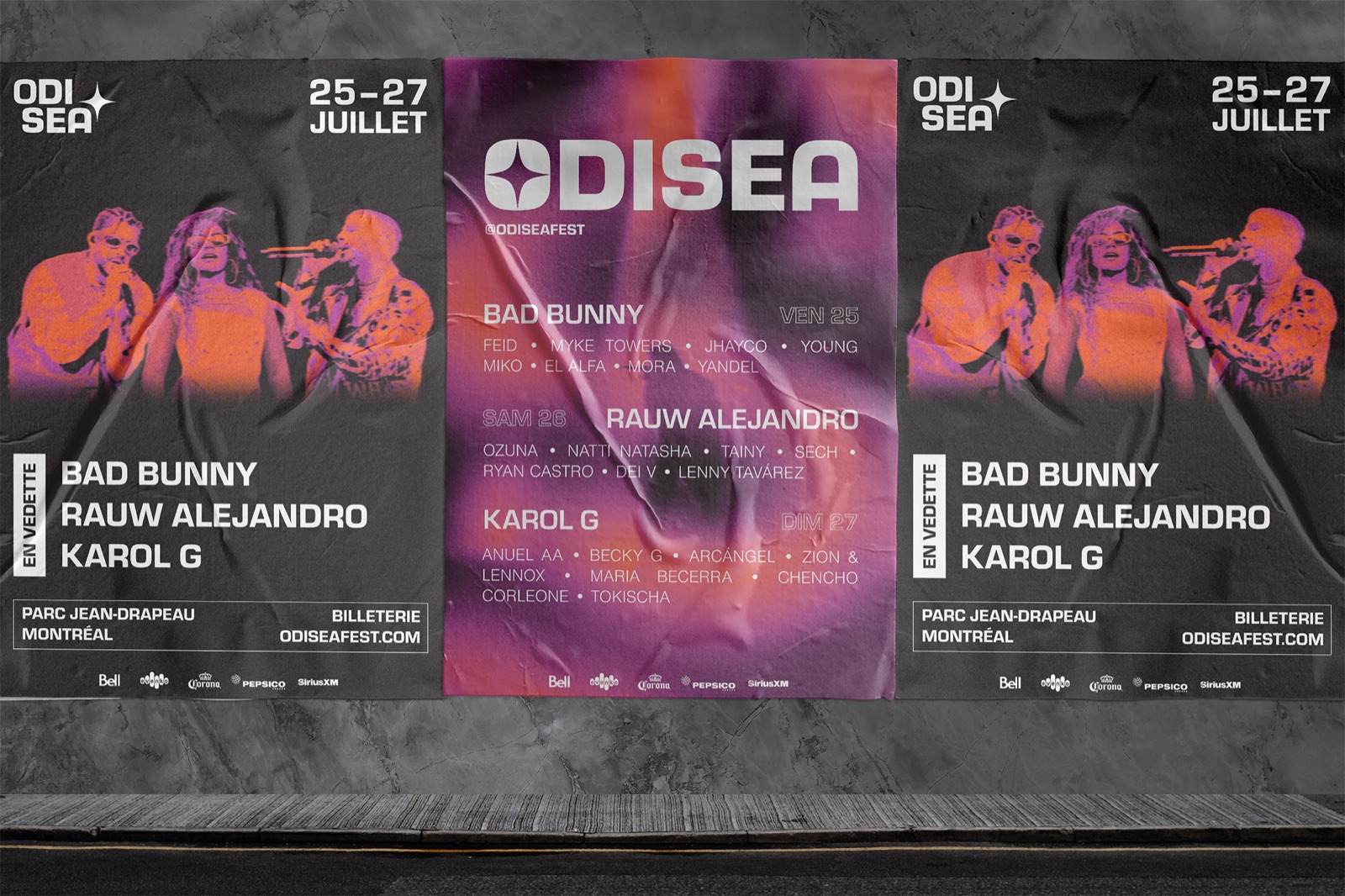 Odisea festival poster in a metro station