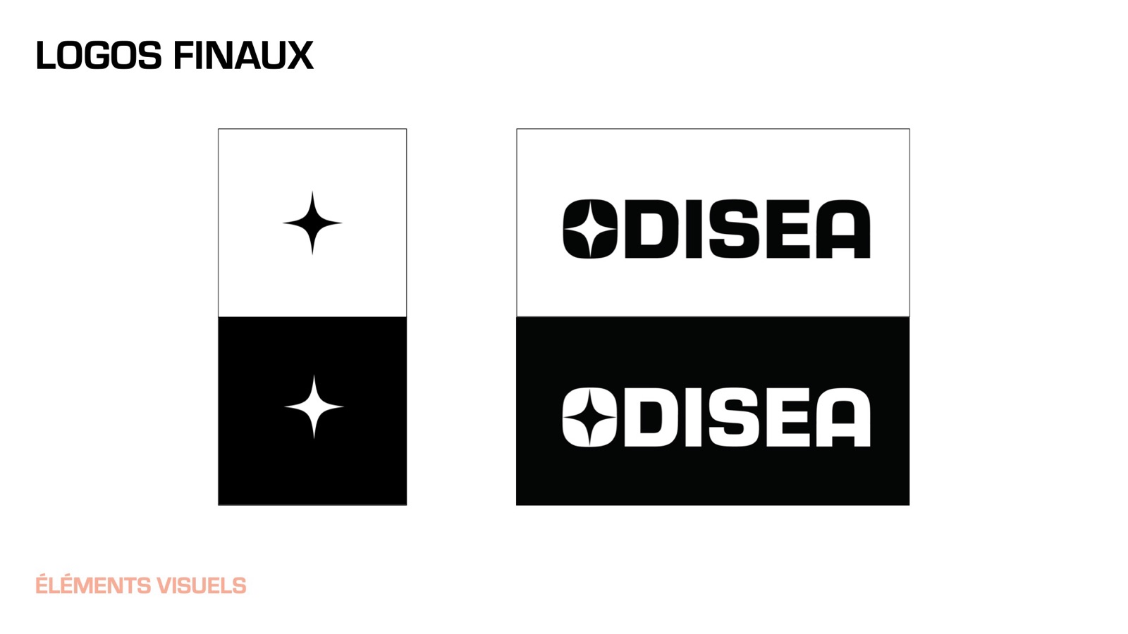Final Odisea logo and star logomark in black and white