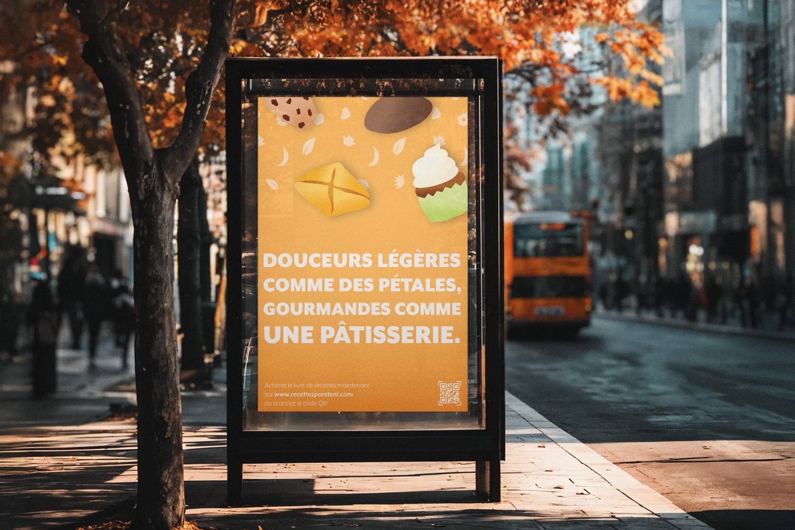 The poster in a bus shelter