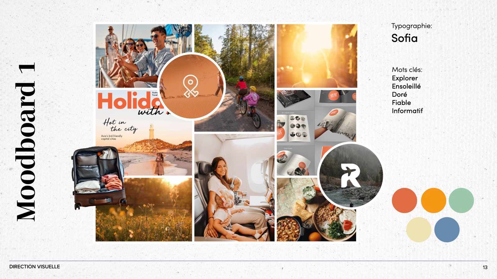 First moodboard in warm orange and sage