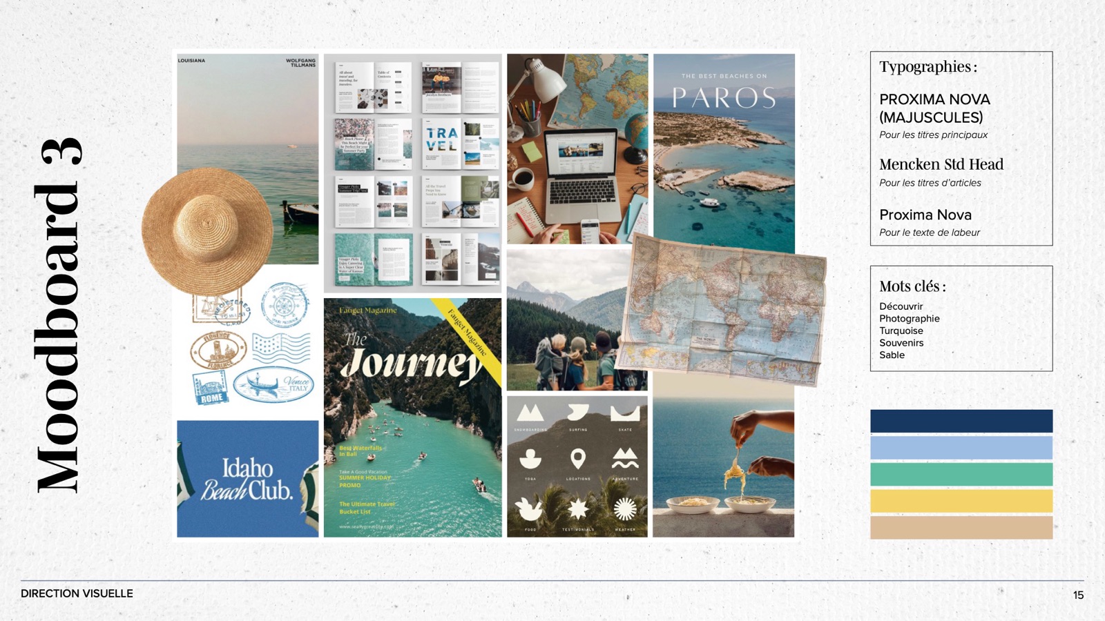 Third moodboard in turquoise and sand