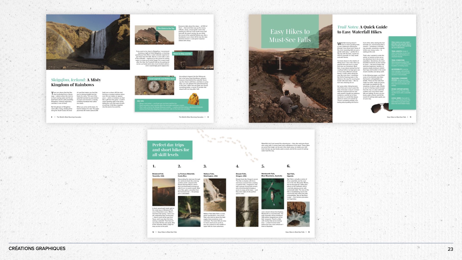 More magazine spreads on hikes and day trips