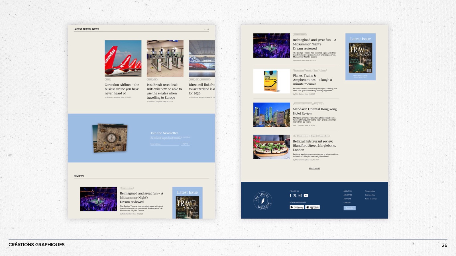 Redesigned website pages